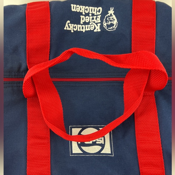 Vintage 1970s Pepsi and Kentucky Fried Chicken Canvas Duffel Bag 16x9x9 EUC - Picture 10 of 13
